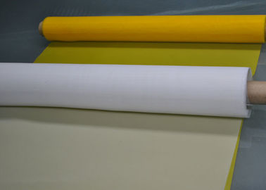Άσπρο/κίτρινο πλέγμα χαμηλή επιμήκυνση 100T εκτύπωσης οθόνης πολυεστέρα 60 μικρού - 40